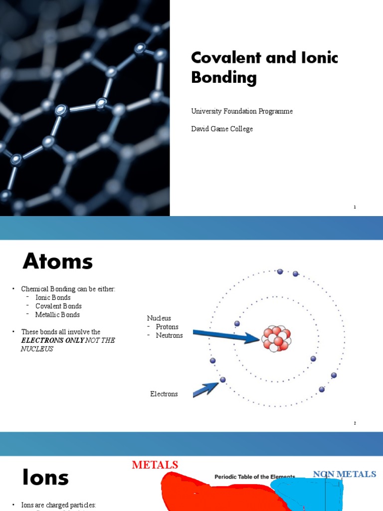 Ionic and Covalent Bonding Overview | PDF | Chemical Bond | Ion