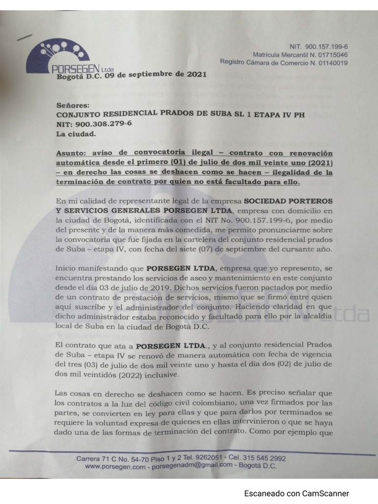 Recibido Porsegem | PDF
