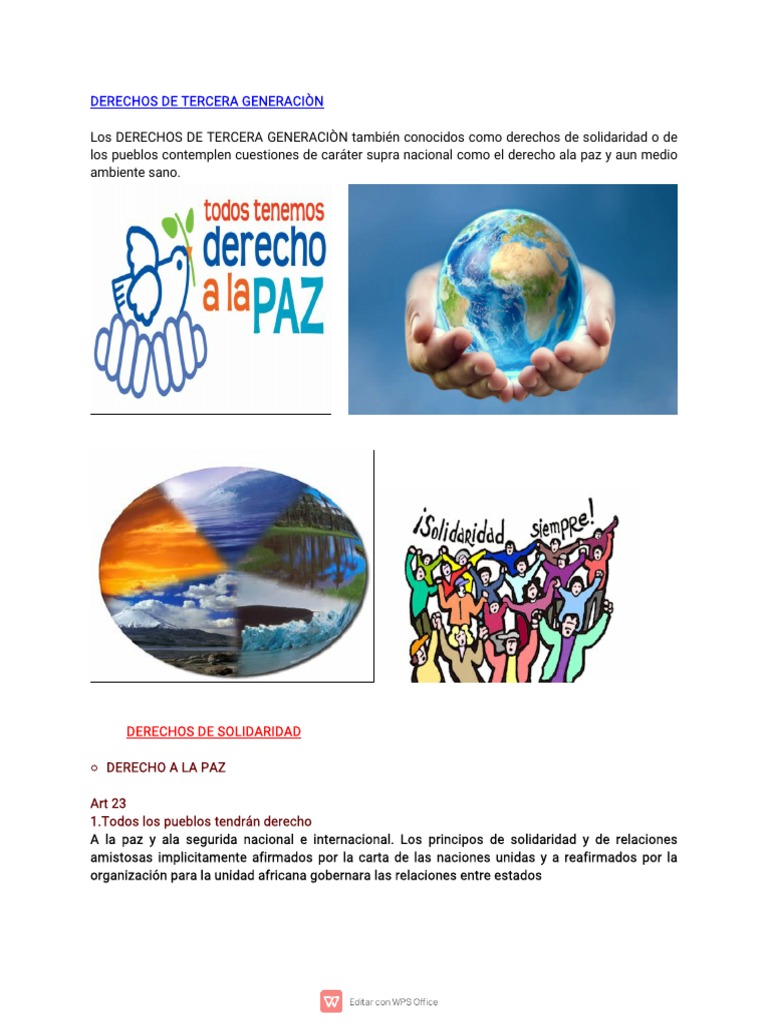 Derechos de Tercera Generación | PDF