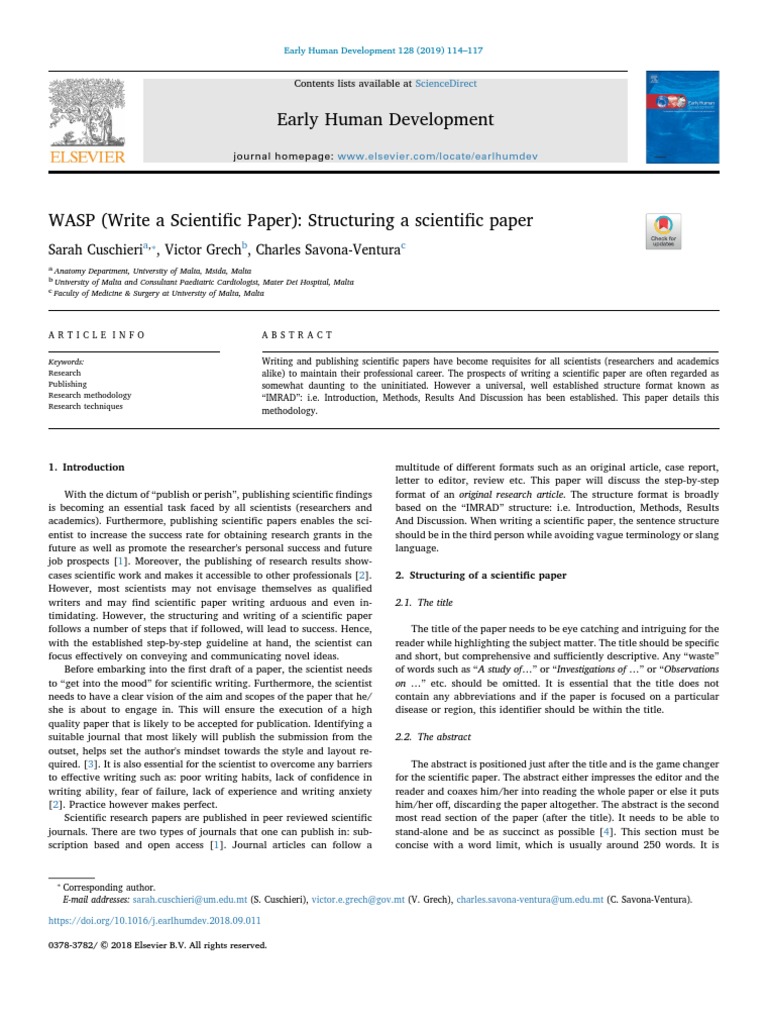 Write A Scientific Paper Structuring A Scientific Paper | PDF ...