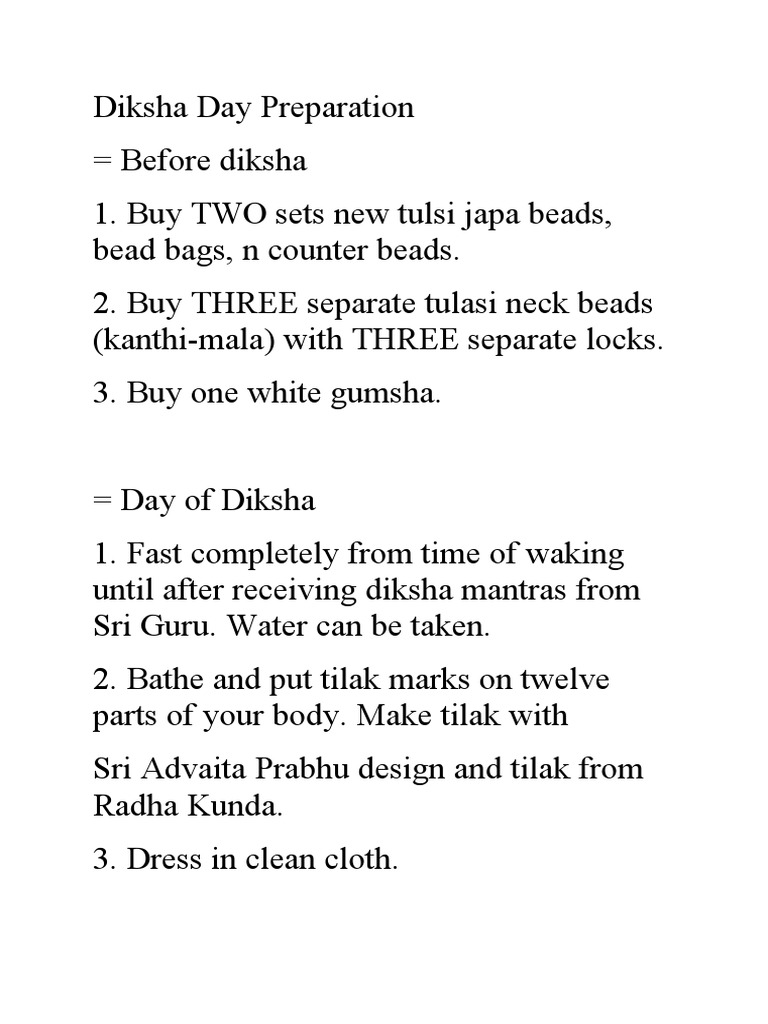 Diksha Day Guidelines and Preparations | PDF