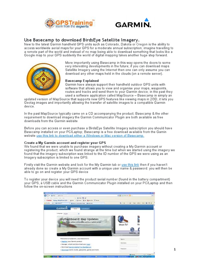 Use Garmin Basecamp To Download BirdsEye Satellite Imagery | | Personal Computers | Computer File