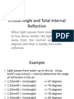 Critical Angle and Total Internal Reflection