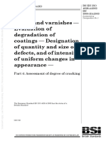 [BS EN ISO 4628-4_2003] -- Paints and varnishes. Evaluation of degradation of coatings. Designation of quantity and size of defects, and of intensity of uniform changes in appea