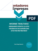 Arrendamiento Operativo El Activo Por D° de Uso Calificaría Como Activo para Fines Tributarios