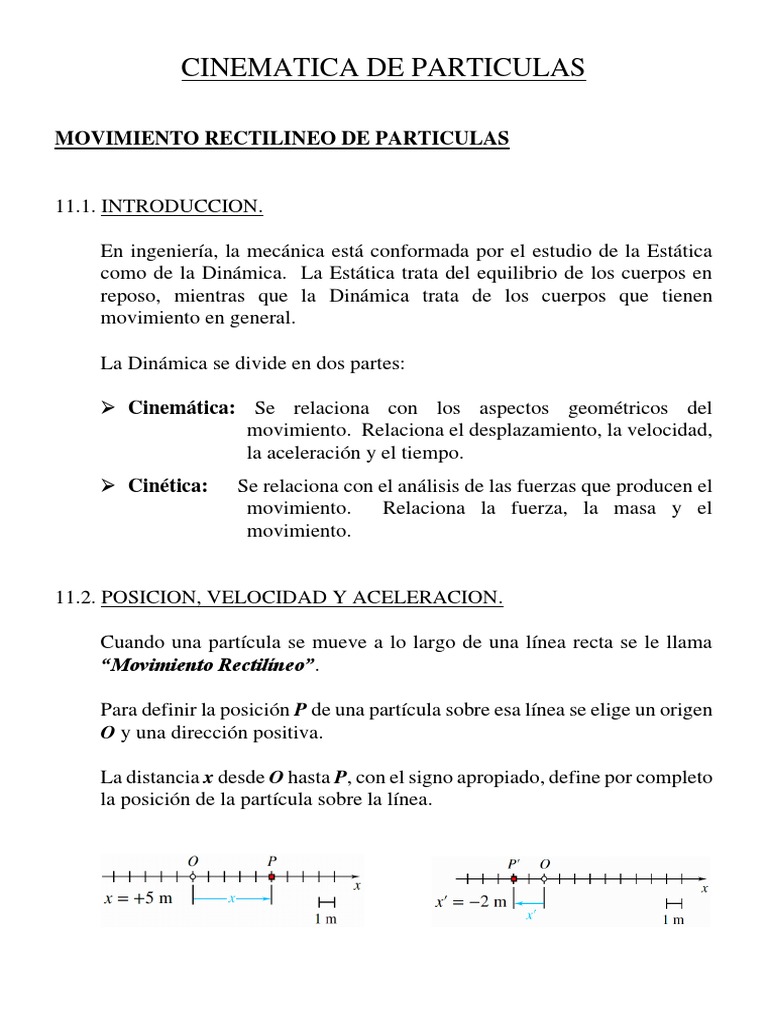 Curso de Física. Tema 1: Movimiento. 1.1 Movimiento en 1D 