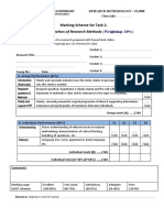 Oral Presentation of Research Methods: Marking Scheme For Task 2