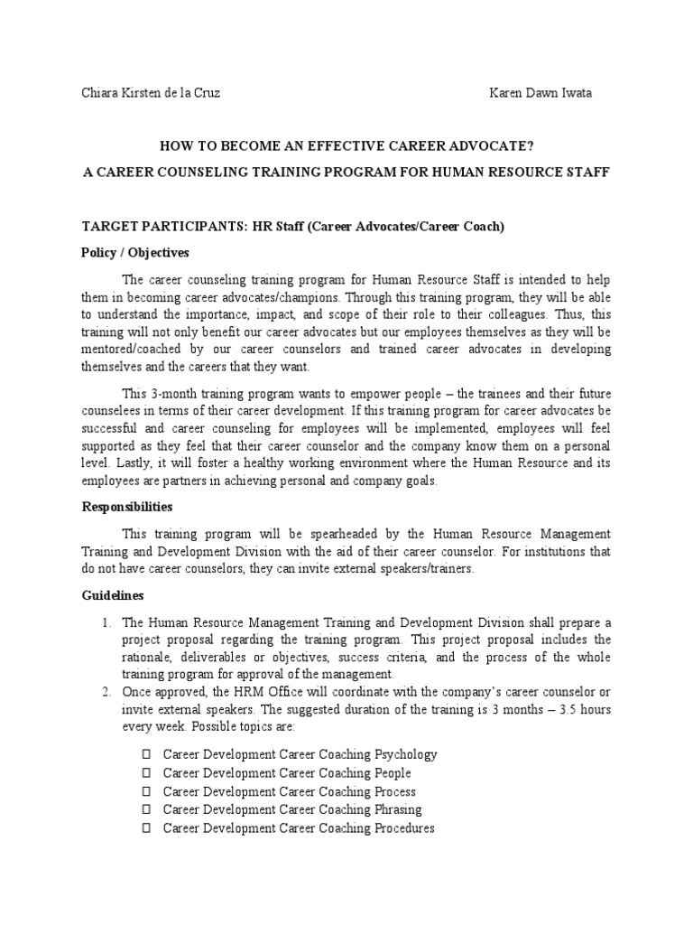 Effective Career Advocacy Training for HR | PDF | Human Resource ...