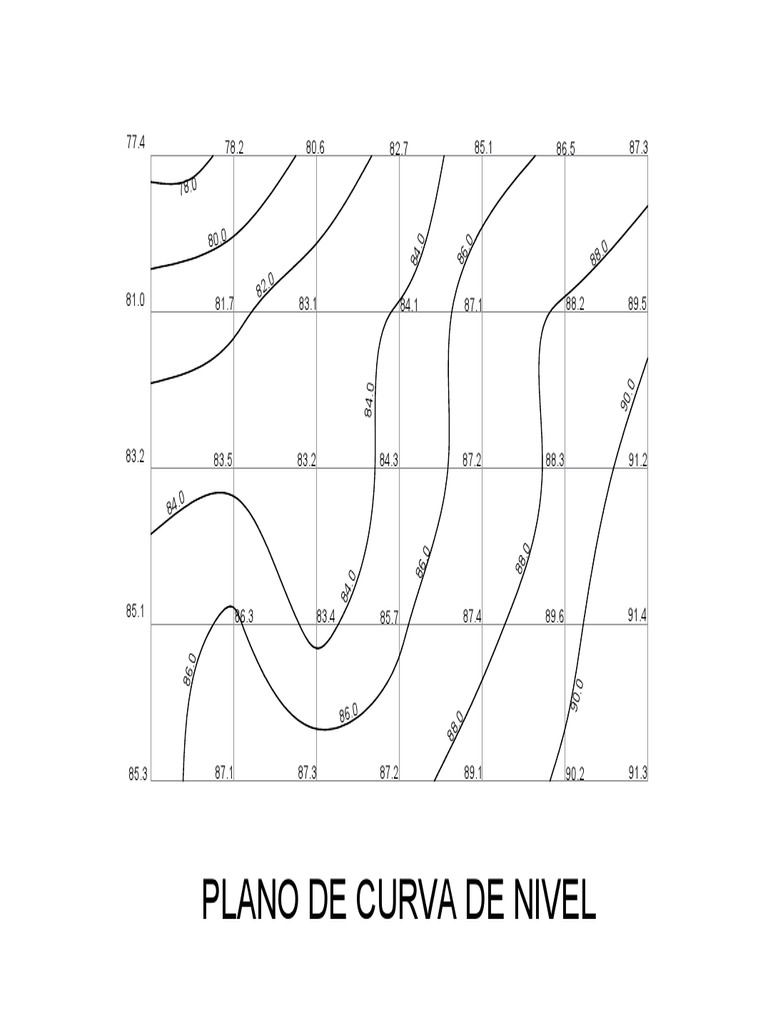 Plano de Topografia Curva de Nivel-Model | PDF