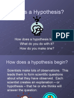 How Hypotheses Begin and Are Used in Scientific Inquiry