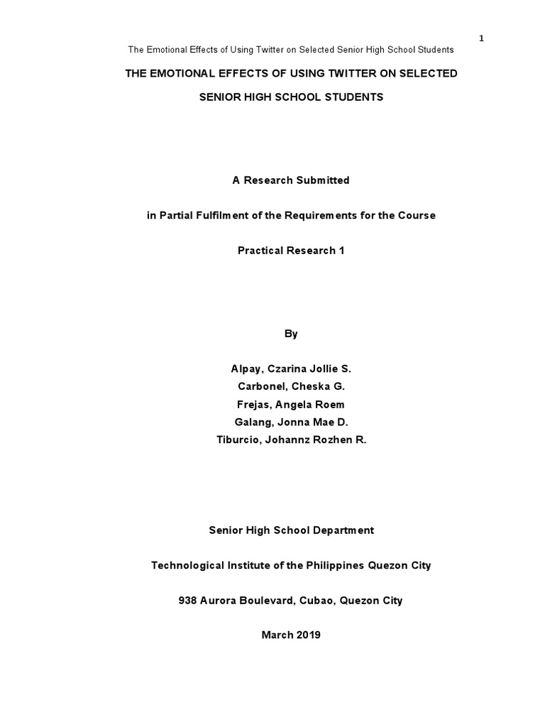 Emotional Impact of Twitter on Students | PDF | Social Media | Popular ...