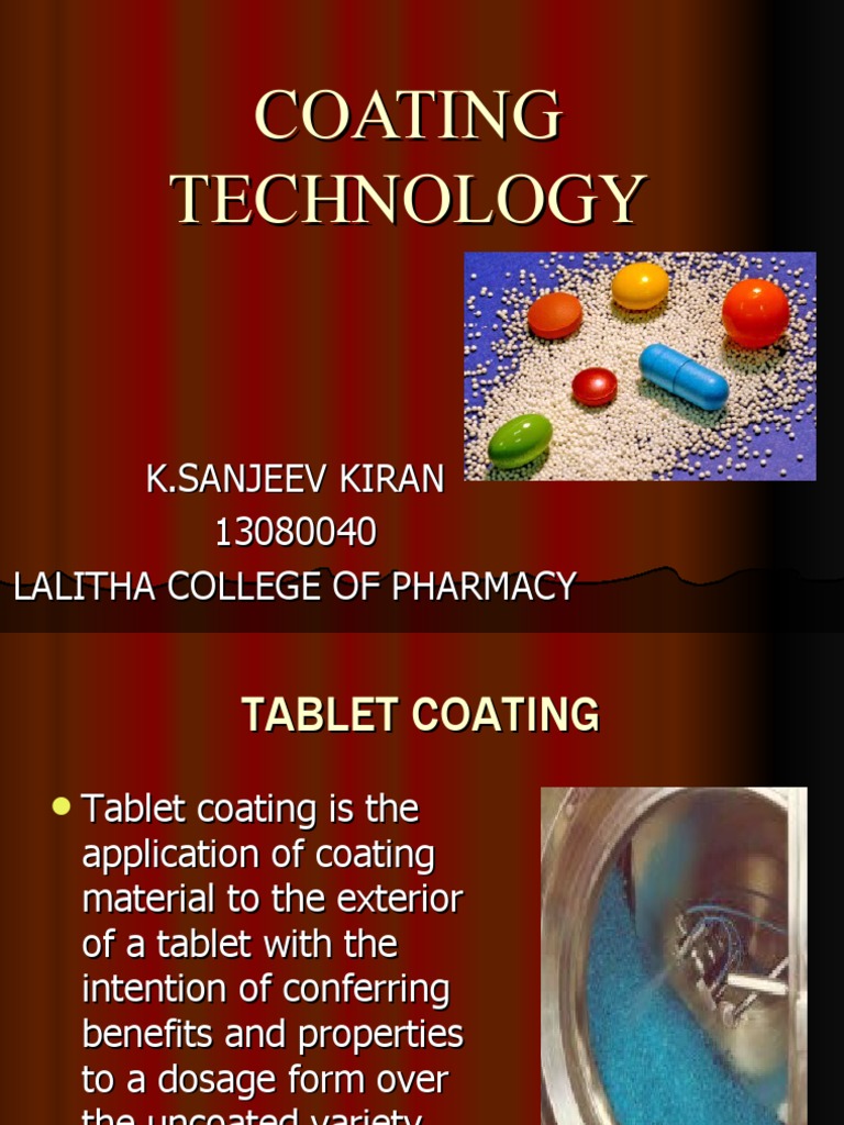 Coating PDF Tablet (Pharmacy) Emulsion