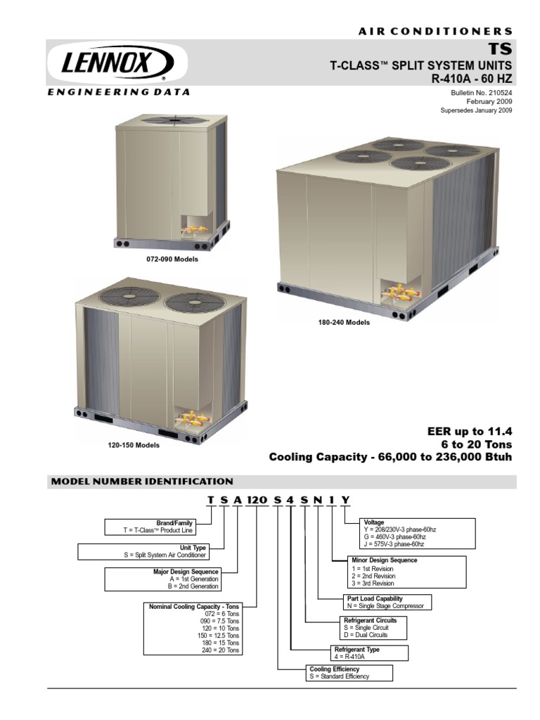 Lennox Cut Sheets PDF Air Conditioning Thermostat
