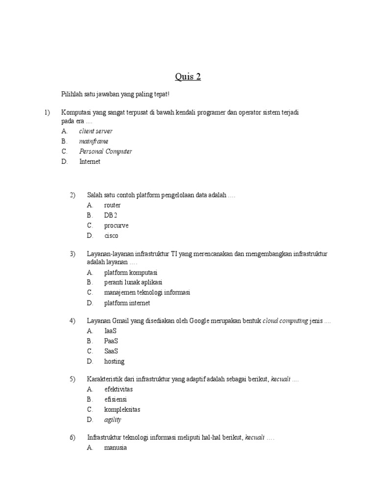 Quis+2+Pertemuan+6 | PDF