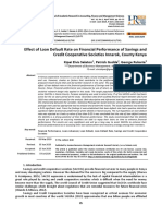 Effect of Loan Default Rate On Financial Performance of Savings and Credit Cooperative Societies Innarok County Kenya