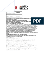 Processo seletivo simplificado para professor de artes na ETEC Prof. Horácio Augusto da Silveira