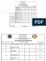 talahanayan ng ispesipikasyon 8 unang markahan