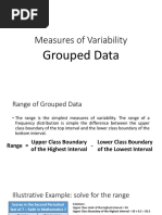 Measures of Variability: Grouped Data