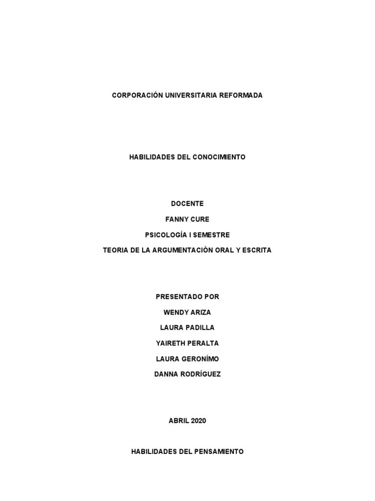 Habilidades del Pensamiento en Psicología | PDF | Memoria | Aprendizaje