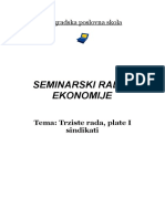 SEMINARSKI IZ EKONOMIJE1 - Trziste Rada, Plate I Sindikati