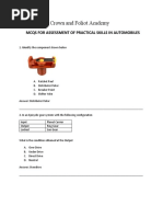 MCQS For Assessment of Practical Skills in Automobiles