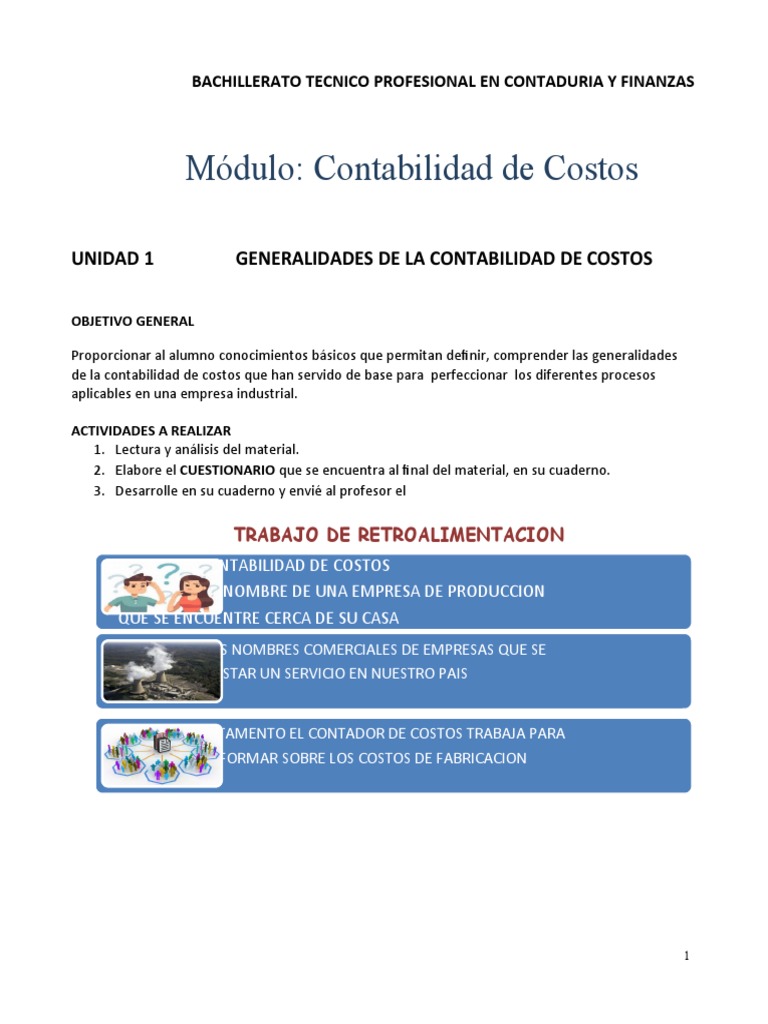 Generalidades de Contabilidad de Costos | PDF | Contabilidad ...