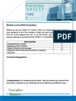 Narrative Report:: Module Lecture/RLE Evaluation