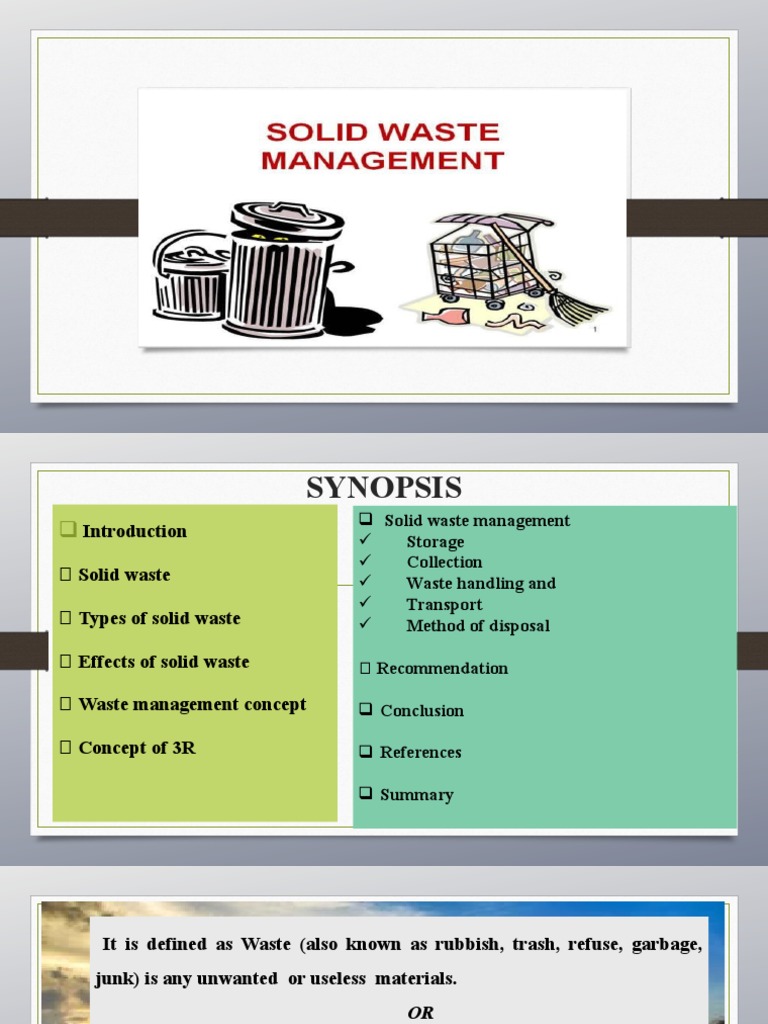 Solid Waste Management Overview | PDF | Waste | Municipal Solid Waste