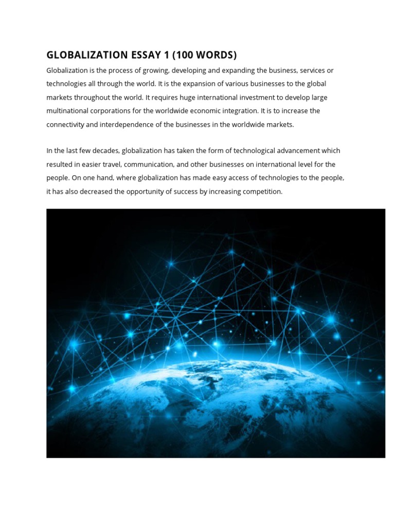 What is globalization in 100 words?