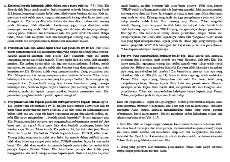 1 Raja Raja 17 7 16. | PDF | Agama & Spiritualitas