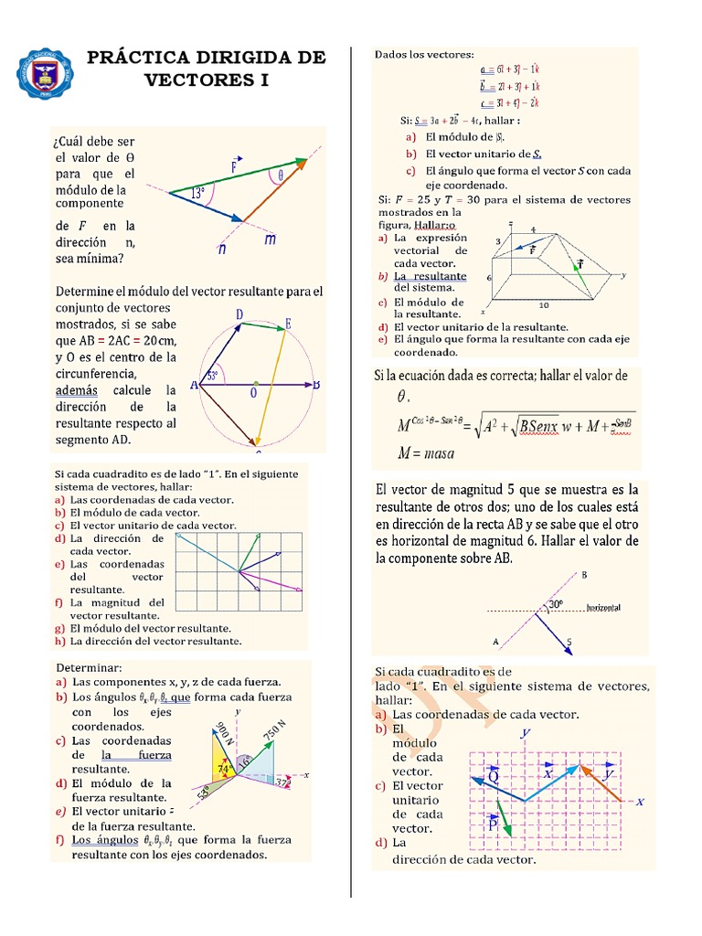 Práctica Dirigida de Vectores I - Cfu - Arq | PDF