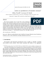 Book-To-Market Ratios As Predictors of Market Returns 1: Jeffrey Pontiff, Lawrence D. Schall