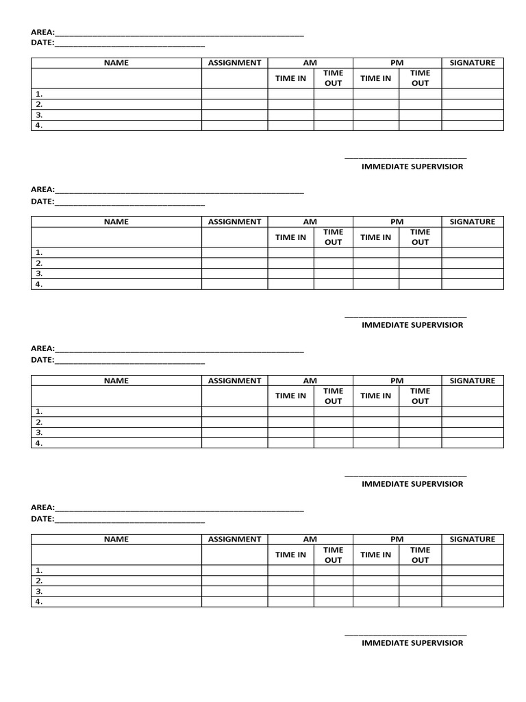 Daily Time Log Template | PDF