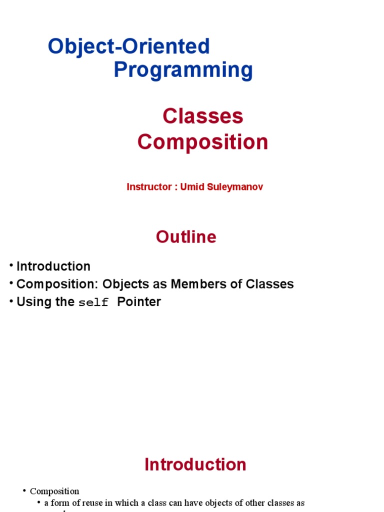 Topic 5. Composition | PDF | Class (Computer Programming) | Object ...
