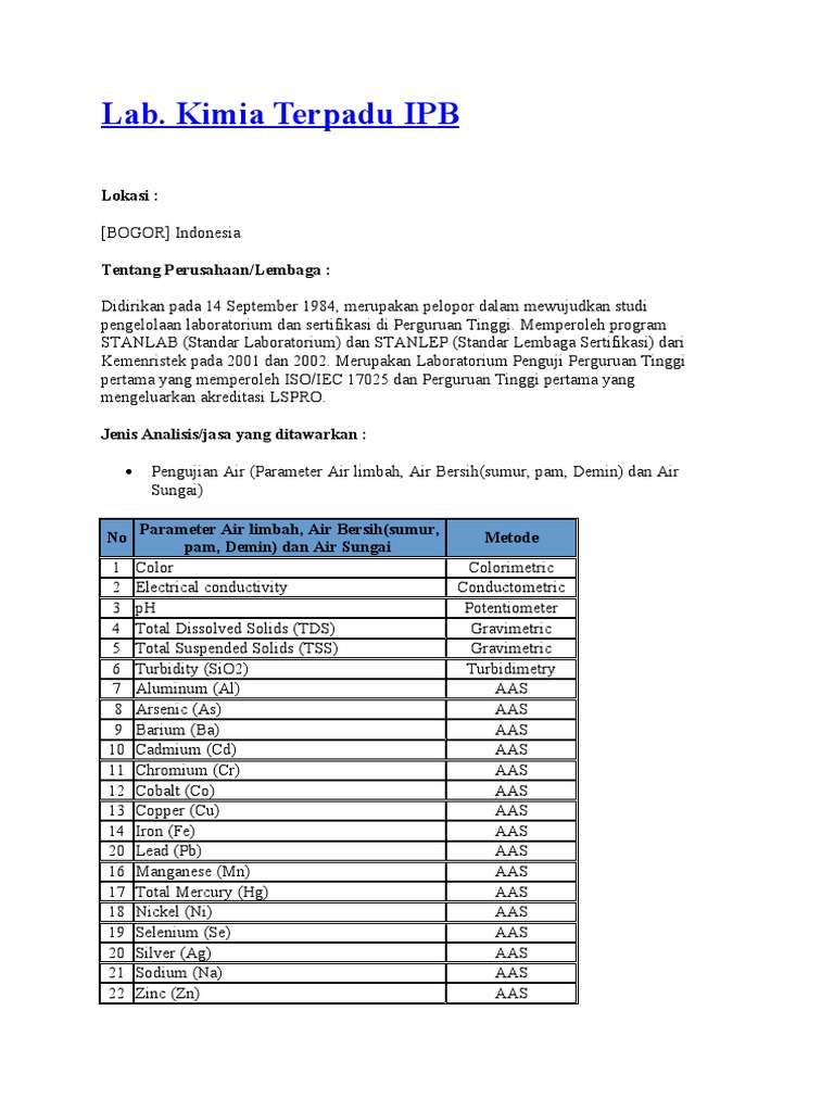 Lab Kima Terpadu IPB PDF