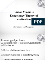 Victor Vroom's Expectancy Theory of Motivation: Administration and Management