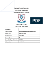 National Textile University: B.Sc. Textile Engineering Practical Lab Report / Fall-2018