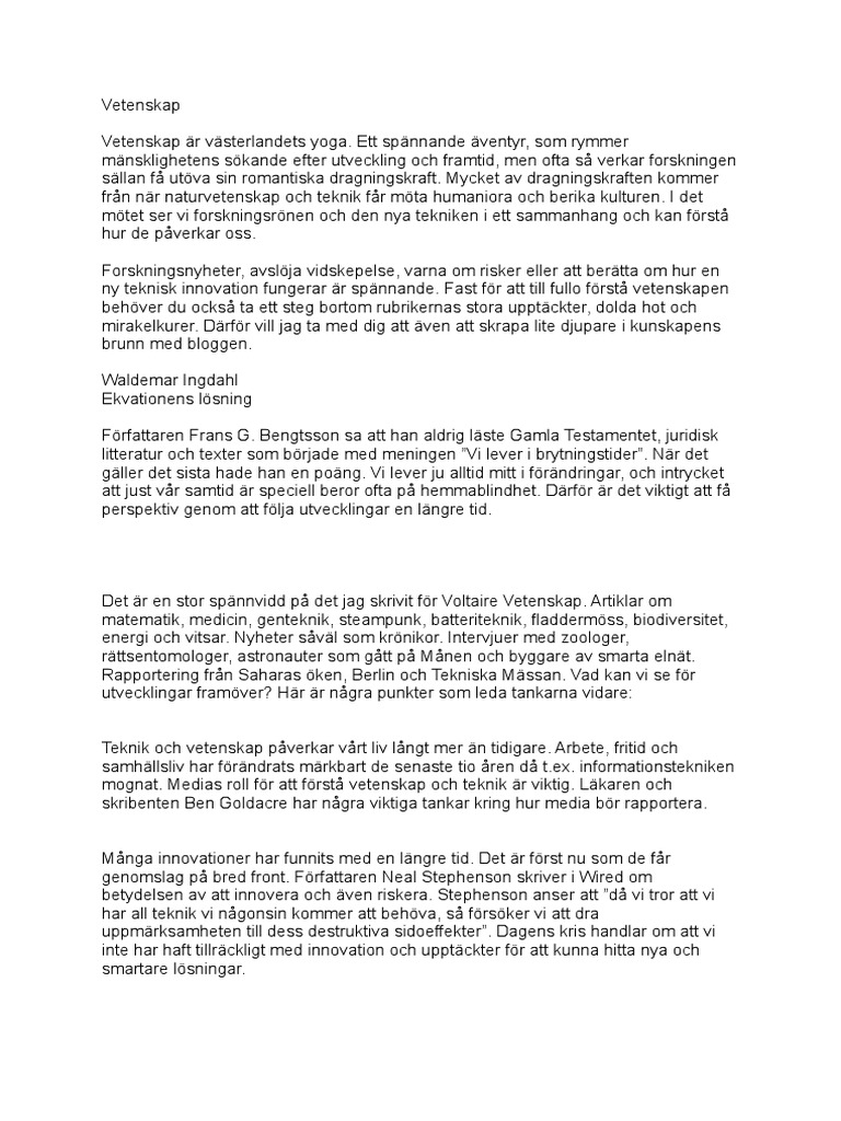 Vetenskap (Ren Text)  PDF