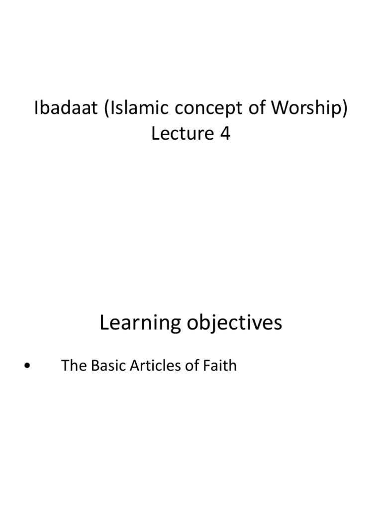 Understanding Ibadah in Islam | PDF | Prophets And Messengers In Islam ...