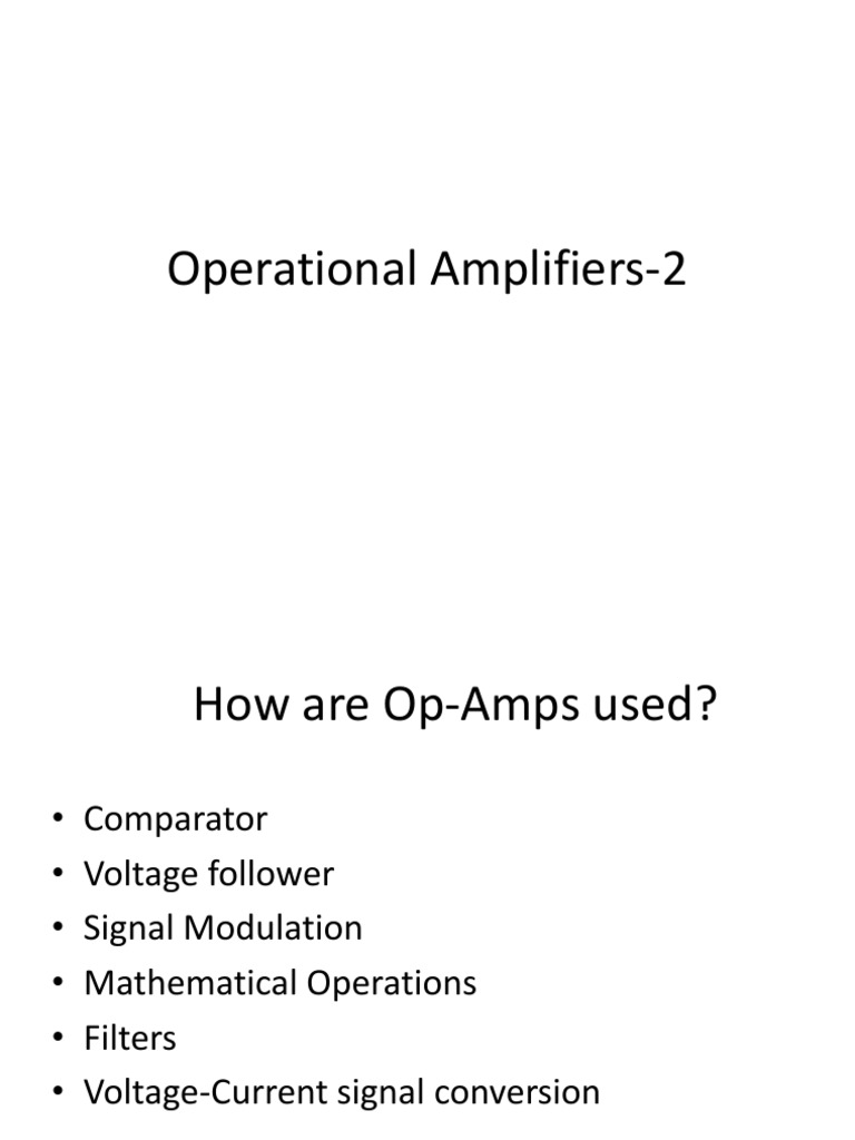 Lecture 10 Operational Amplifiers 2 | PDF | Operational Amplifier