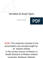 Variables & Study Types: Aman Ullah