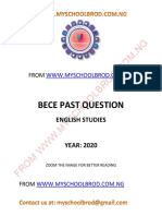 Lagos State Bece 2020 - English