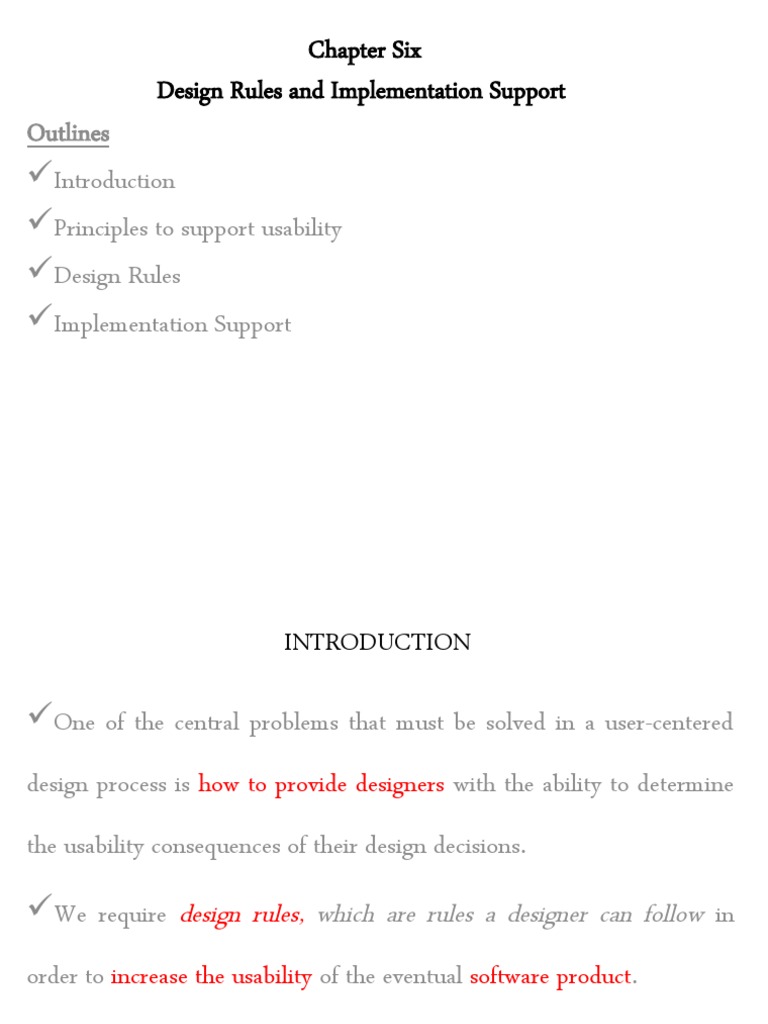 Usability Design Principles and Rules | PDF | Usability | System