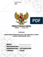 Rancangan Perdes APB Desa 2021