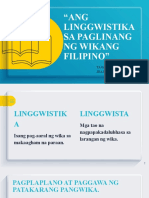 Ang Linggwistika Sa Paglinang NG Wikang Filipino