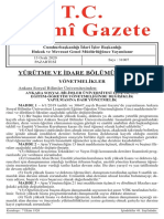 T.C. Resmî Gazete: Yürütme Ve İdare Bölümü