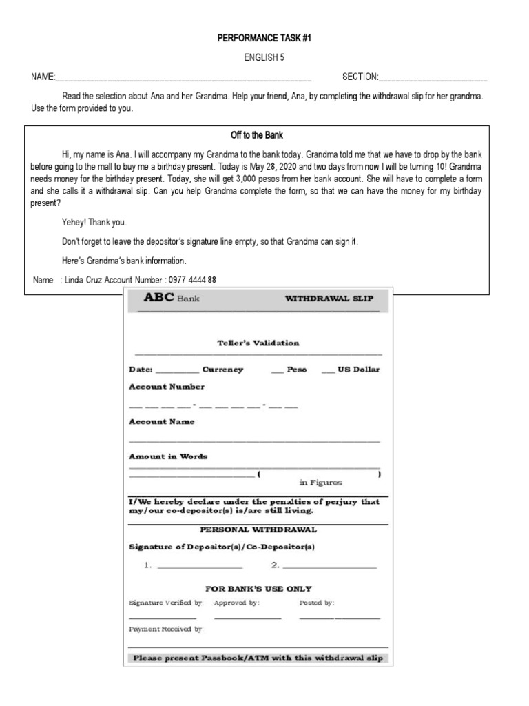 Performance Task | PDF