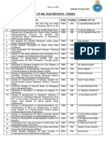 List of MS, PHD Reports / Thesis