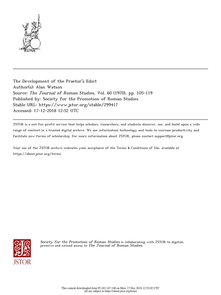 Evolution of the Praetor's Edict | PDF | Roman Law | Ancient Rome