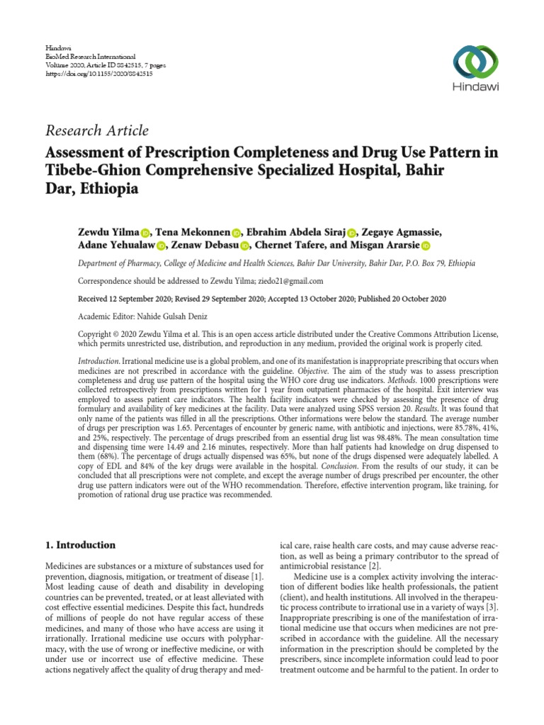 Prescription Completeness and Drug Use Pattern | PDF | Medical ...